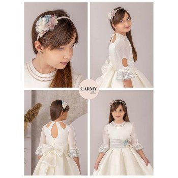 IVORY/MINT HANDMADE FIRST HOLY COMMUNION DRESS STYLE 3301 EF