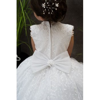 HANDMADE WHITE FIRST HOLY COMMUNION DRESS T-112