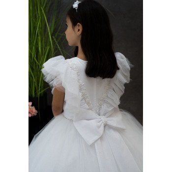 HANDMADE WHITE FIRST HOLY COMMUNION DRESS T-118