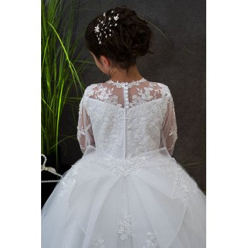 HANDMADE WHITE FIRST HOLY COMMUNION DRESS T-103
