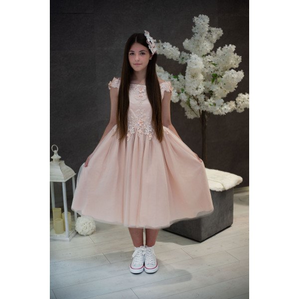 Peach Confirmation Dress Style FA04 Peach Confirmation Dress Style FA04