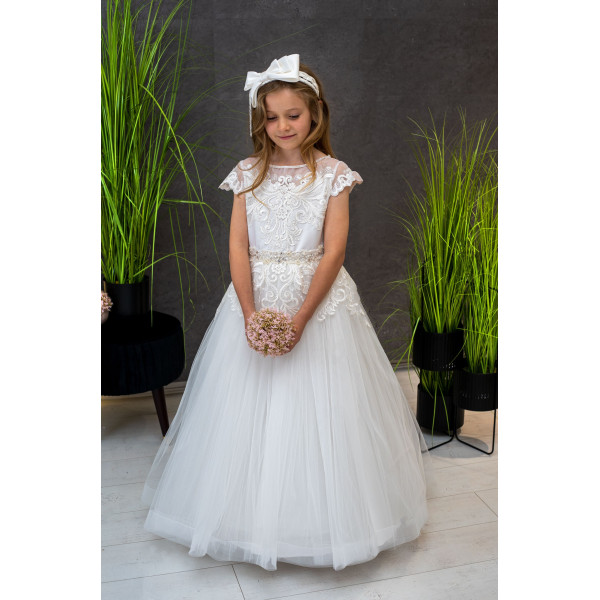 Handmade Ivory First Holy Communion Dress Style LEANDRA IVORY