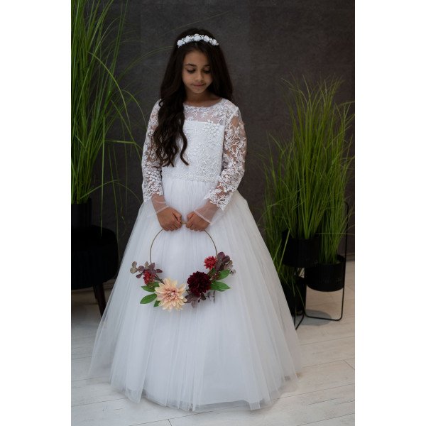 Handmade White First Holy Communion Dress Style MIKELA WHITE Handmade White First Holy Communion Dress Style MIKELA WHITE