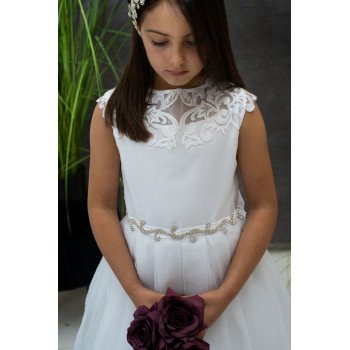 White Handmade First Holy Communion Dress Style AIDA