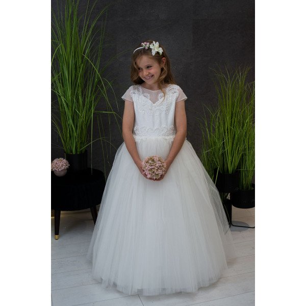 Ivory Handmade First Holy Communion Dress Style SCARLETT IVORY Ivory Handmade First Holy Communion Dress Style SCARLETT IVORY