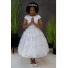 White Handmade Ballerina Length First Holy Communion Dress Style ANDREA SHORT