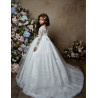 White First Holy Communion Dress with Long Sleeves Style 2332