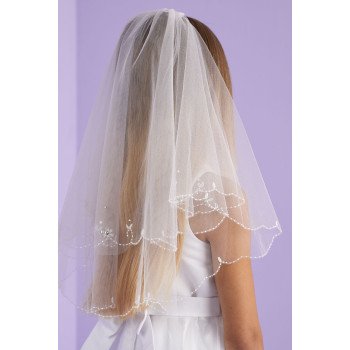 White First Holy Communion Veil Style HOPE