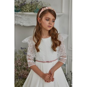 White/Pink First Holy Communion Dress Style 3317