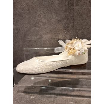 HANDMADE IVORY FIRST HOLY COMMUNION SPANISH SHOES STYLE 700809