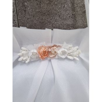 HANDMADE WHITE/PINK CARMY FIRST HOLY COMMUNION HANDBAG STYLE CL9793/66