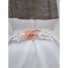 HANDMADE WHITE/PINK CARMY FIRST HOLY COMMUNION HANDBAG STYLE CL9793/66