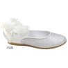 HANDMADE IVORY GLITTER FIRST HOLY COMMUNION SPANISH SHOES STYLE 17222