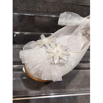 HANDMADE SPANISH IVORY FIRST HOLY COMMUNION SHOES BY TINNY SHOES STYLE 17212
