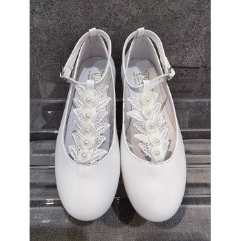 SPANISH WHITE FIRST HOLY COMMUNION SHOES BY TINNY SHOES STYLE 15214
