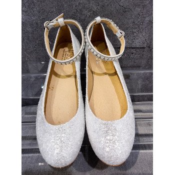 SPANISH SILVER GLITTER FIRST HOLY COMMUNION SHOES BY TINNY SHOES STYLE 16232