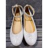 SPANISH SILVER GLITTER FIRST HOLY COMMUNION SHOES BY TINNY SHOES STYLE 16232