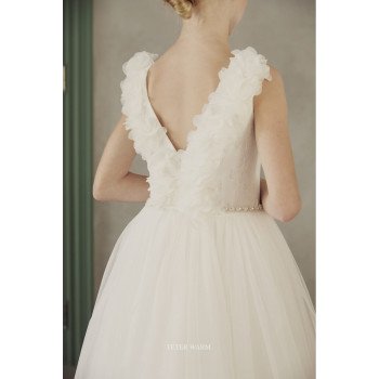 TETER WARM IVORY HANDMADE FIRST HOLY COMMUNION DRESS STYLE DS13