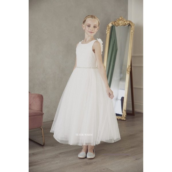 TETER WARM IVORY HANDMADE FIRST HOLY COMMUNION DRESS STYLE DS13 TETER WARM IVORY HANDMADE FIRST HOLY COMMUNION DRESS STYLE DS13