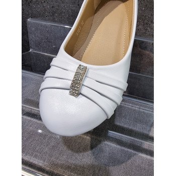 White Leather First Holy Communion Shoes Style A103