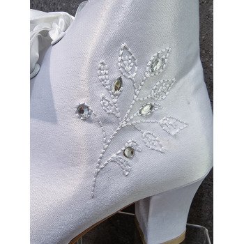 White Satin First Holy Communion Shoes Style 5812