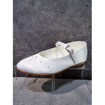 Satin White First Holy Communion Shoes Style 4956