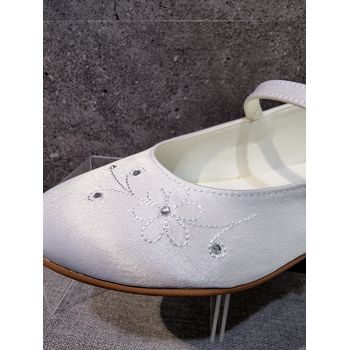 Satin White First Holy Communion Shoes Style 4956