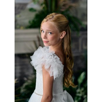 TETER WARM IVORY HANDMADE FIRST HOLY COMMUNION DRESS STYLE ES03