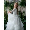 TETER WARM IVORY HANDMADE FIRST HOLY COMMUNION DRESS STYLE FR06N