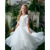 TETER WARM IVORY HANDMADE FIRST HOLY COMMUNION DRESS STYLE FR06N