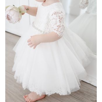TETER WARM HANDMADE BABY GIRL IVORY CHRISTENING DRESS STYLE B47
