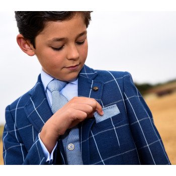 ONE VARONES SALMON BLUE FIRST HOLY COMMUNION/SPECIAL OCCASION BOYS TIE STYLE 10-08023G 155