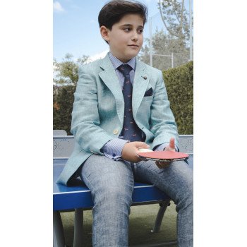 One Varones Navy With Stars First Holy Communion/Special Occasion Handkerchief Style 10-08024 192