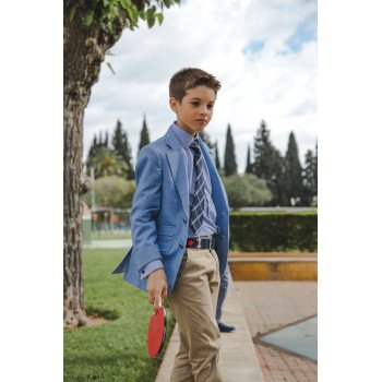 ONE VARONES BLUE STRIPED FIRST HOLY COMMUNION/SPECIAL OCCASION SHIRT STYLE 10-06119 78