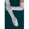 White Long Satin First Holy Communion Gloves Style CG787