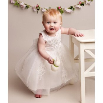 Christening Baby Girl Dress in Ivory Style LAYLA