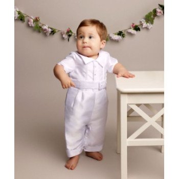 BABY BOY CHRISTENING ROMPER IN WHITE STYLE OSCAR