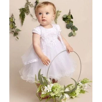CHRISTENING BABY GIRL DRESS IN WHITE STYLE FAITH