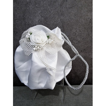 WHITE HANDMADE FIRST HOLY COMMUNION HANDBAG STYLE WP035