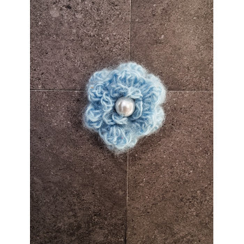 Handmade Crochet Blue Christening Brooch Style BR01