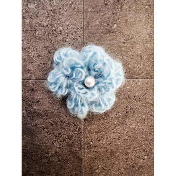 HANDMADE CROCHET BLUE CHRISTENING BROOCH STYLE BR03