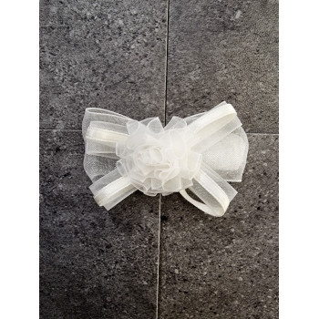 White/Ivory Handmade Christening Hair Clip Style HP04