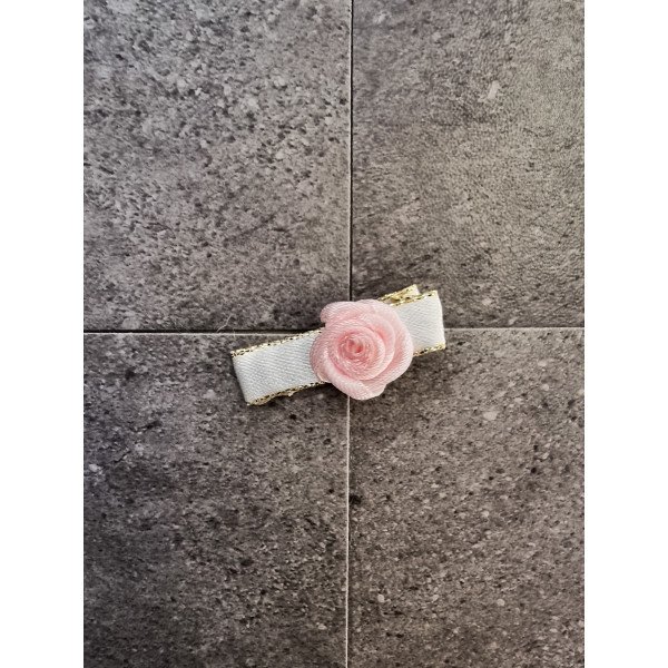 WHITE/PINK HANDMADE CHRISTENING HAIR CLIP STYLE HP05 WHITE/PINK HANDMADE CHRISTENING HAIR CLIP STYLE HP05