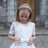 PAULA'S COMMUNION WHITE TEA-LENGTH FIRST HOLY COMMUNION DRESS STYLE PJ-28
