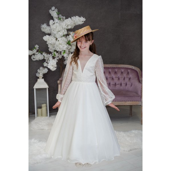 Handmade Ivory First Holy Communion Dress Style EMMELINE MCH Handmade Ivory First Holy Communion Dress Style EMMELINE MCH