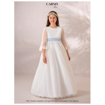 Carmy Ivory/Blue First Holy Communion Dress Style 4704