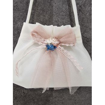 HANDMADE IVORY/PINK CARMY FIRST HOLY COMMUNION HANDBAG STYLE CL9793/109