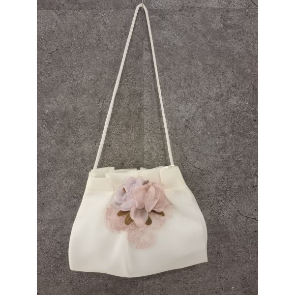HANDMADE IVORY/PINK CARMY FIRST HOLY COMMUNION HANDBAG STYLE CL9793/122
