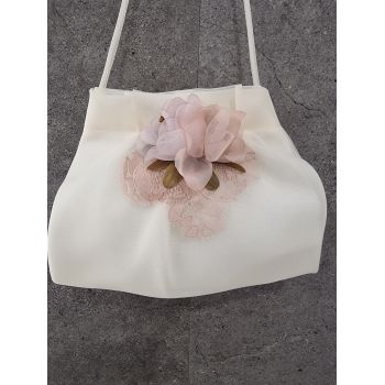 HANDMADE IVORY/PINK CARMY FIRST HOLY COMMUNION HANDBAG STYLE CL9793/122