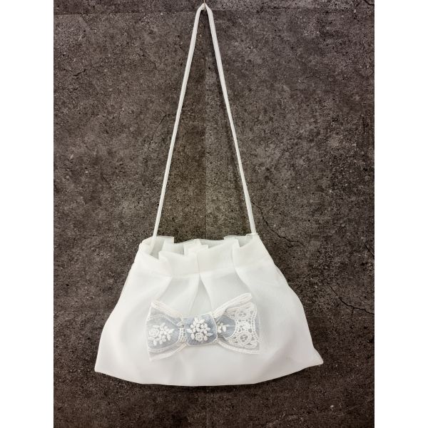 HANDMADE IVORY/BLUE CARMY FIRST HOLY COMMUNION HANDBAG STYLE CL9793/143